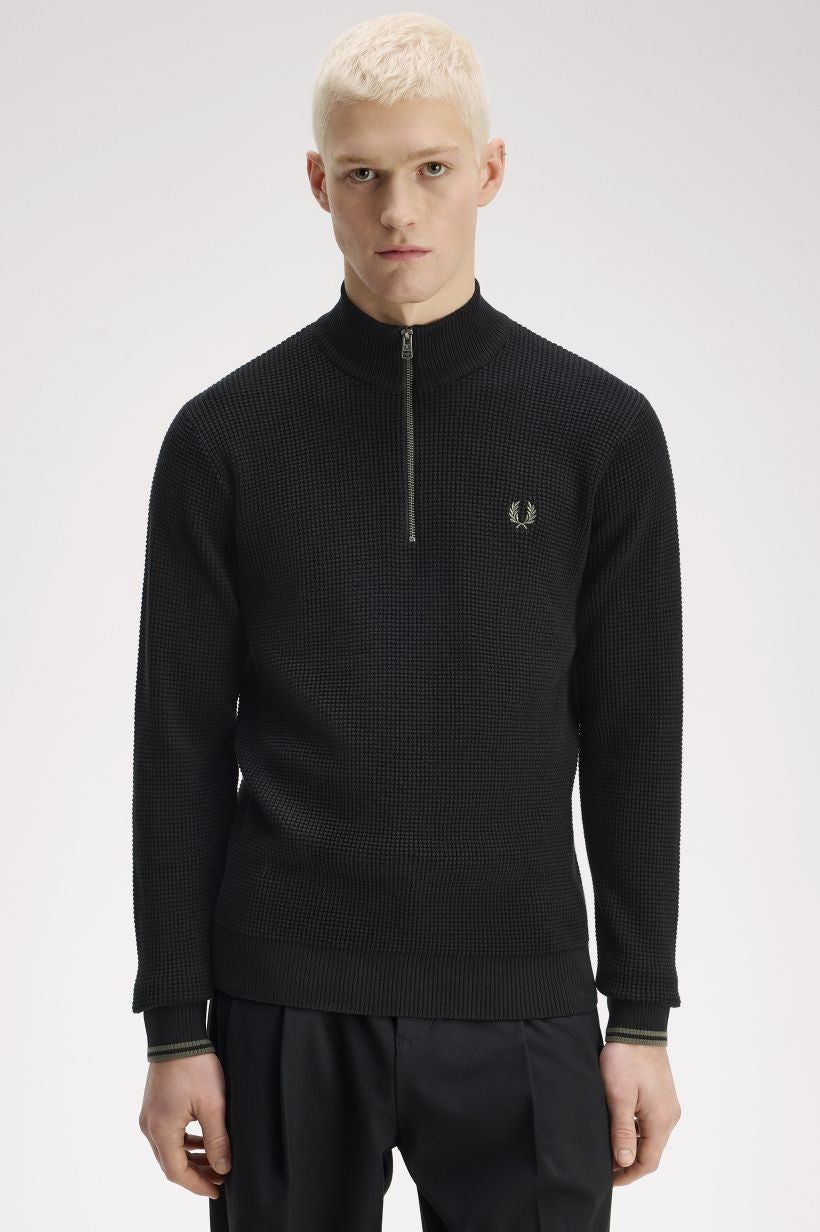 Jersey de punto gofrado con media cremallera K8557 • 198