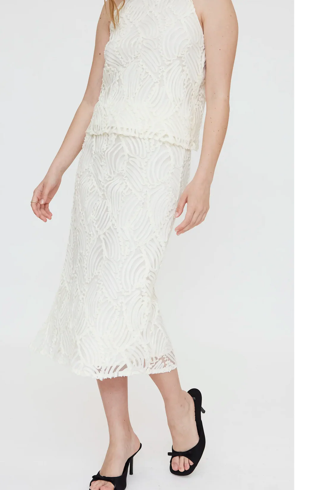 Falda midi blanca