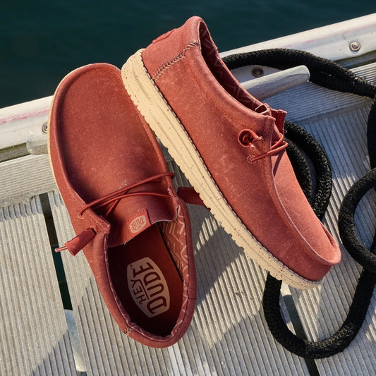 WALLY STRETCH CANVAS BURNT RED/BOULDER TAN