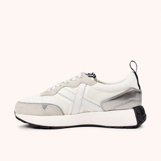 MUNICH XEMINE WMN 102 Sneakers de diseño running elegante blanco y plata