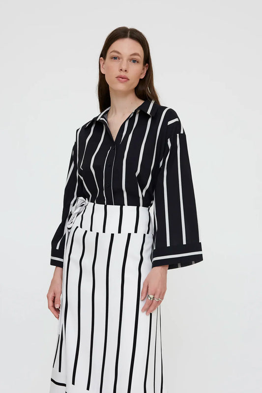 Camisa fluida con estampado Grimaud Black