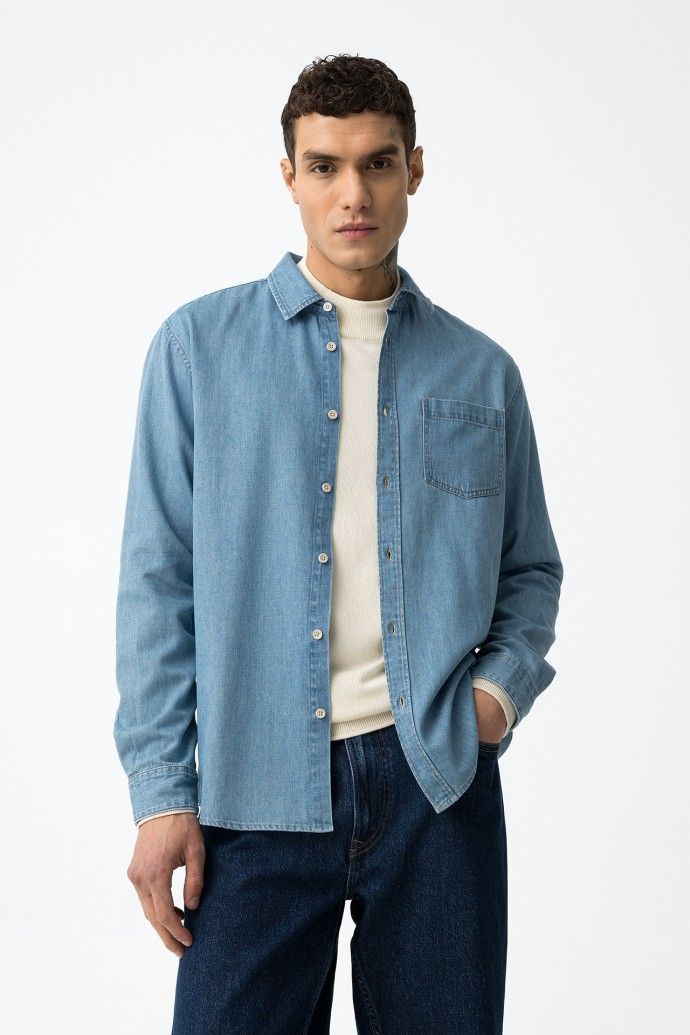 Camisa Denim Hombre