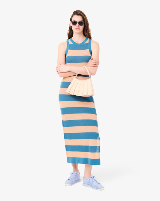 Vestido de algodón de rayas