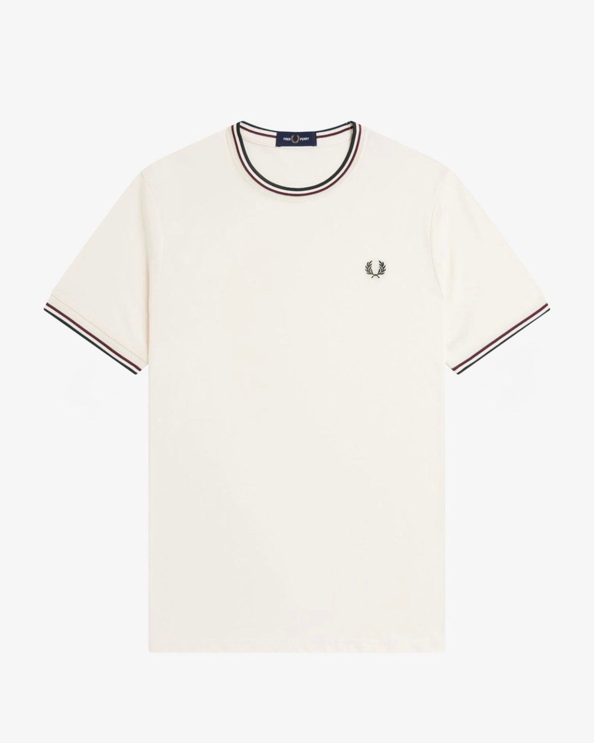 Camiseta con el ribete con dos franjas