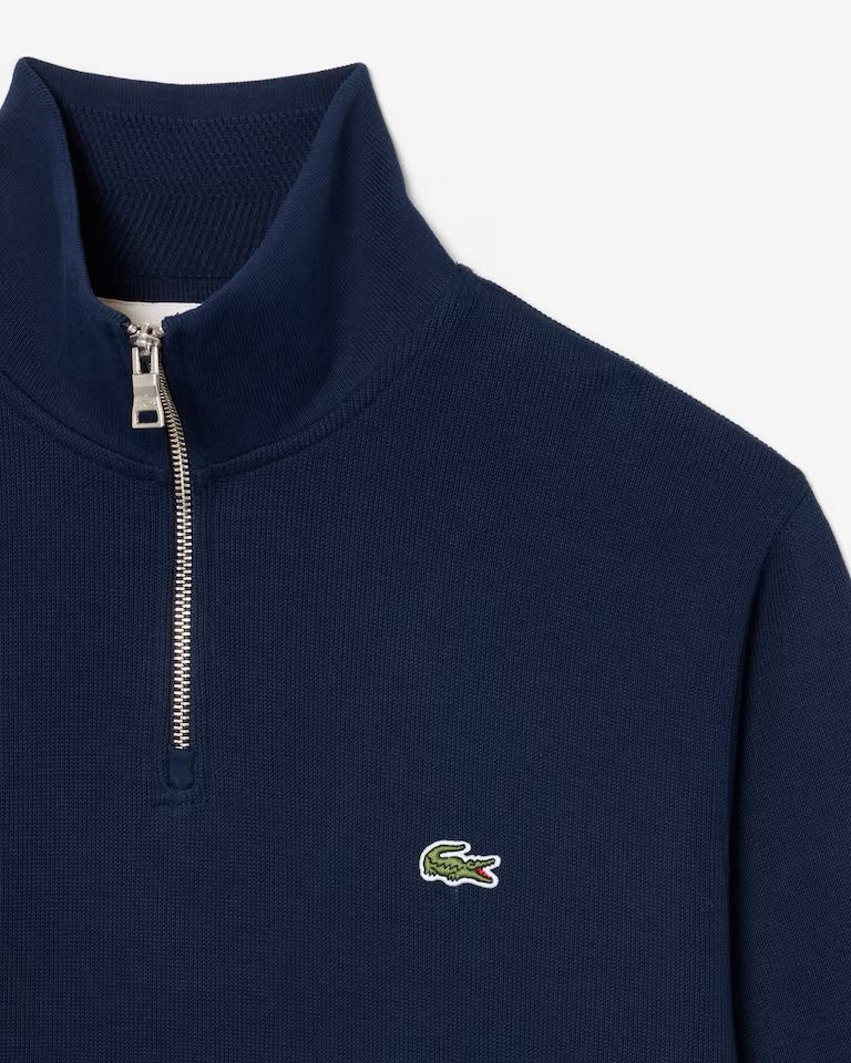 Sudadera de interlock con cuello alto y cremallera