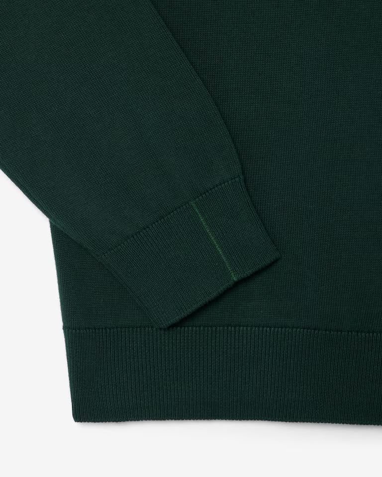 Jersey de cuello redondo de algodón monocolor