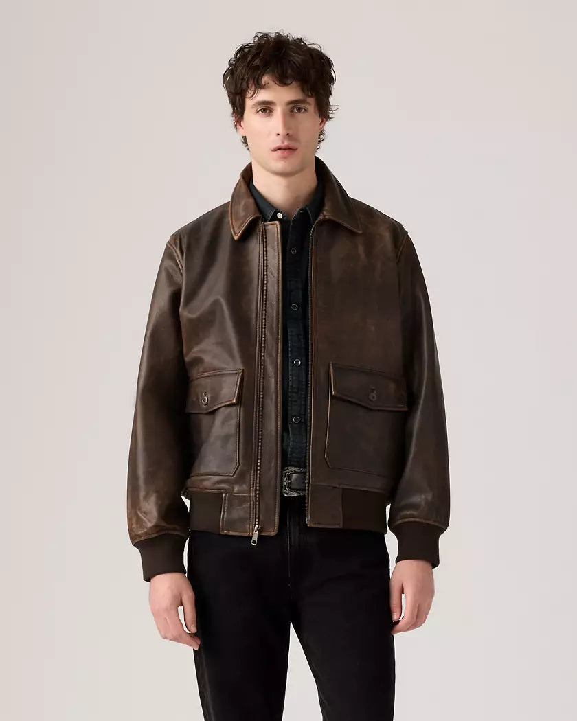 Chaqueta De Aviador De Piel Clayton