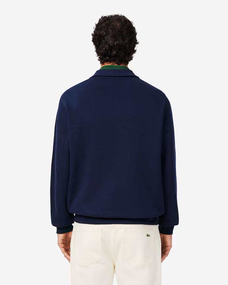 Sudadera de interlock con cuello alto y cremallera