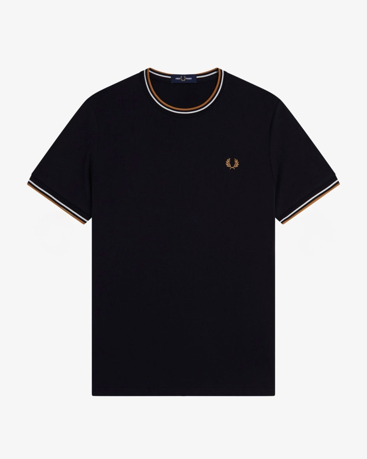 Camiseta con el ribete con dos franjas