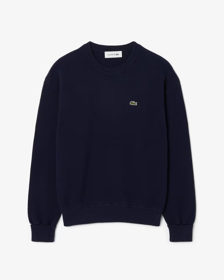 Jersey de cuello redondo de algodón de corte relajado