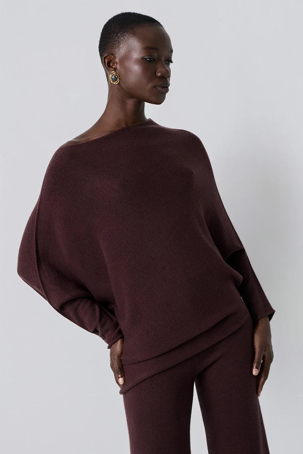 Asymmetric knitted sweater