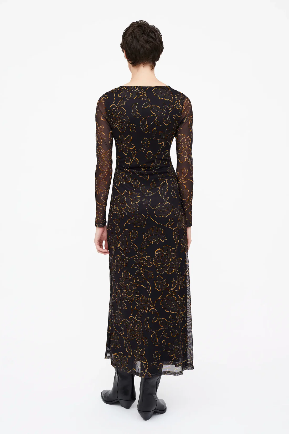 Vestido largo estampado Mustard Flower