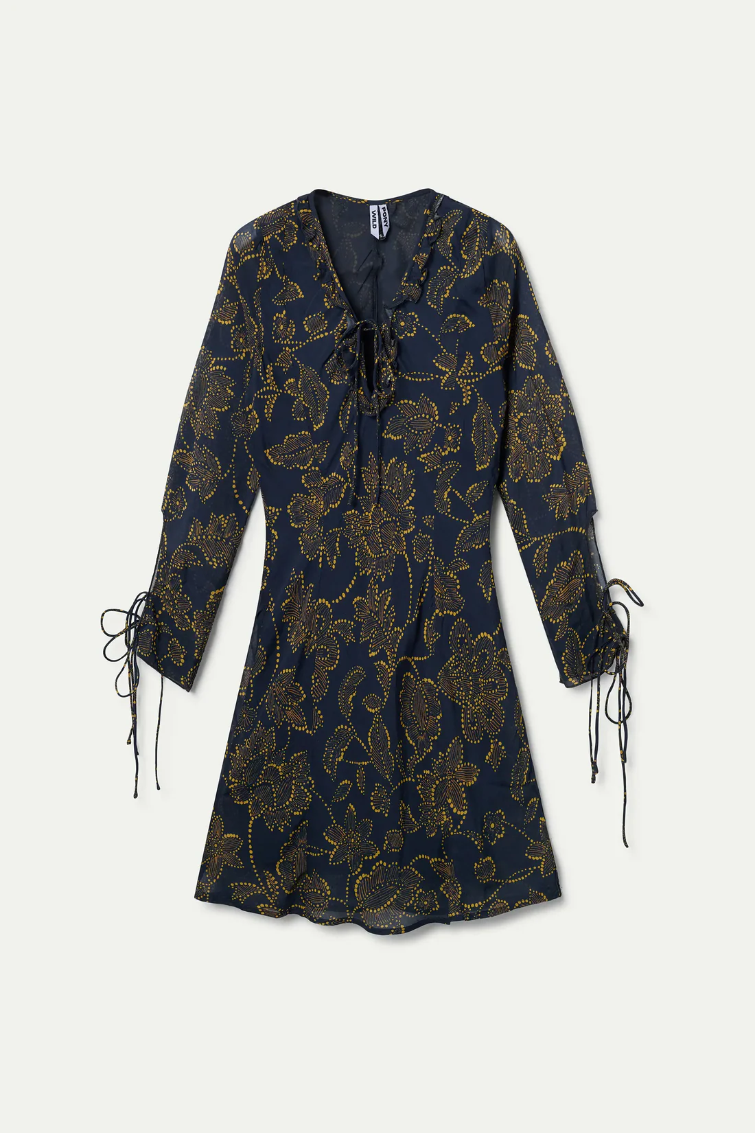 Vestido corto estampado Mustard Flower