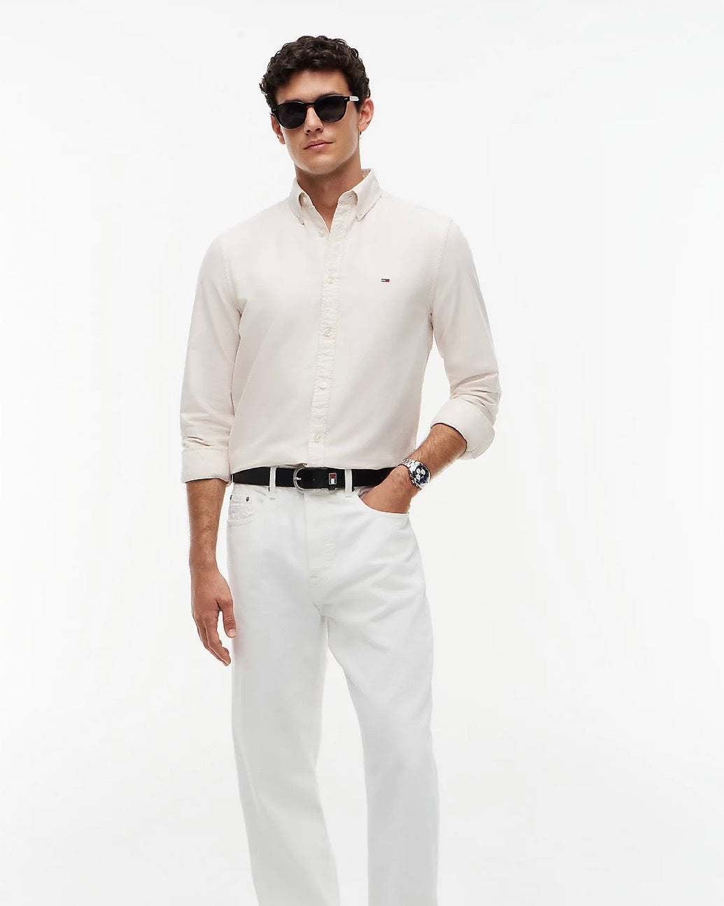 Camisa Oxford con logo bordado