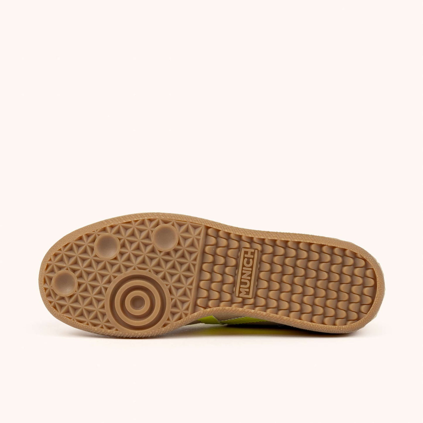 MUNICH BARRU 226 Zapatilla casual de serraje arena con detalles flúor y suela caramelo