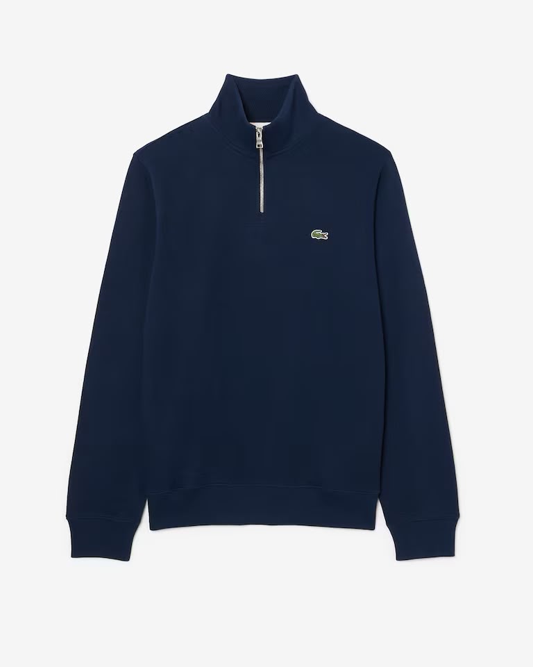 Sudadera de interlock con cuello alto y cremallera