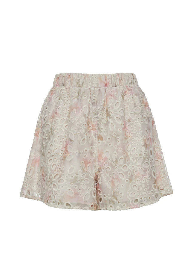 Broderie shirt and shorts set