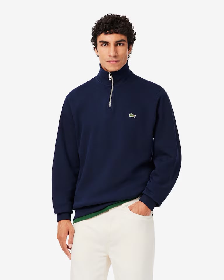 Sudadera de interlock con cuello alto y cremallera
