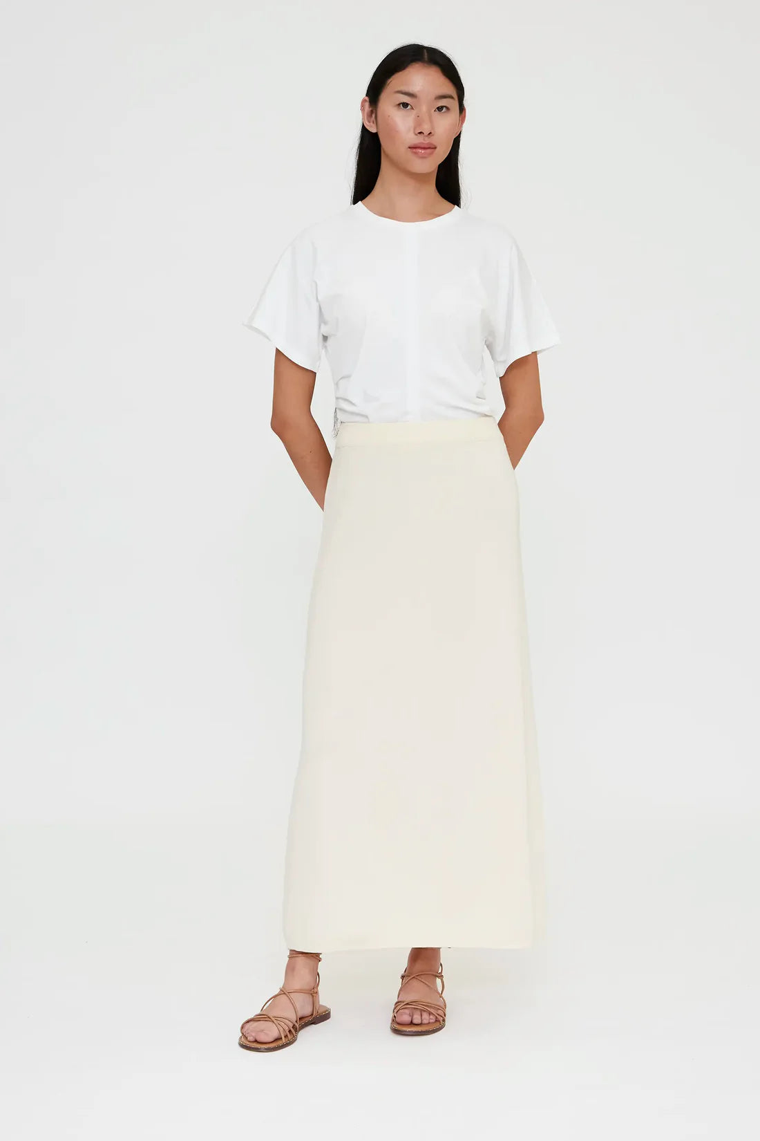 Falda larga blanca