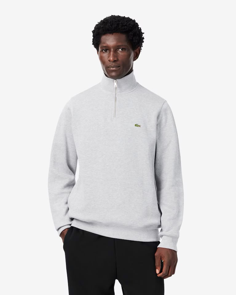 Sudadera de interlock con cuello alto y cremallera