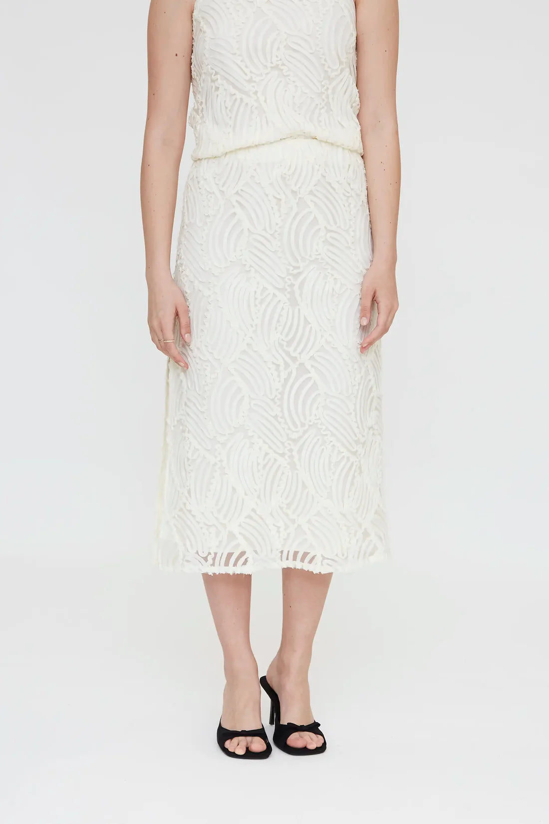 Falda midi blanca
