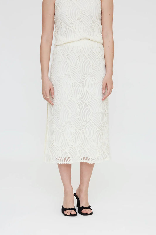 Falda midi blanca