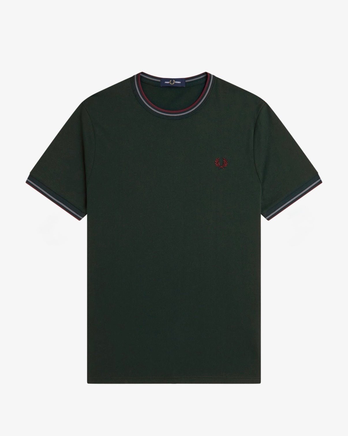Camiseta con el ribete con dos franjas