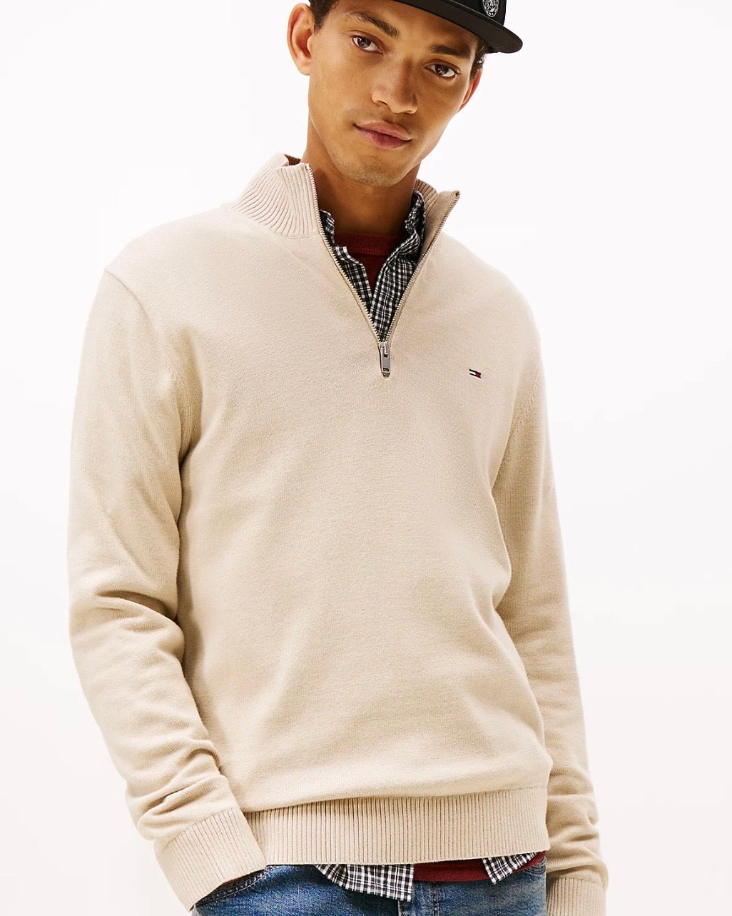 Jersey slim con cremallera y logo