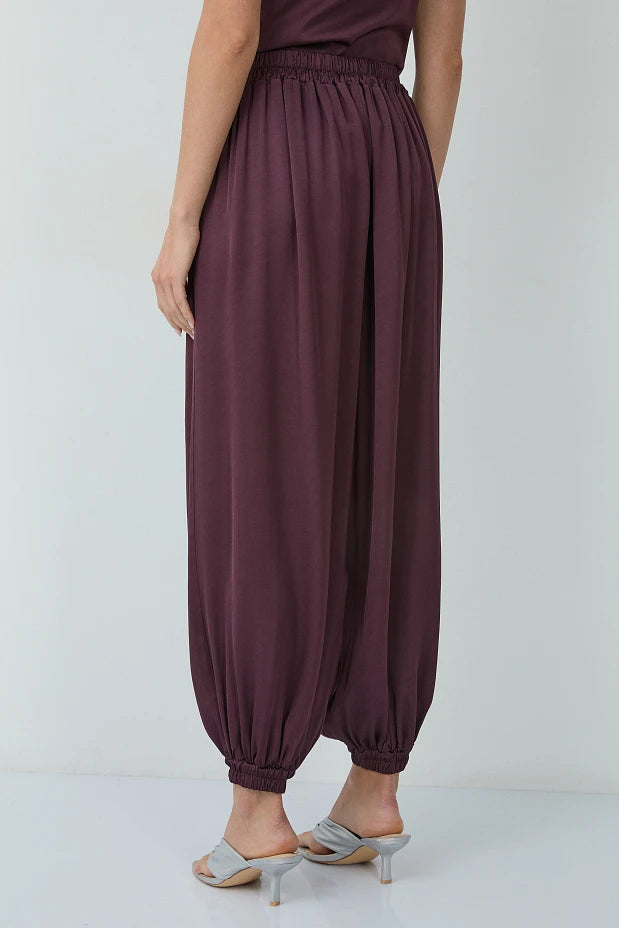 Pantalones de satén estilo globo