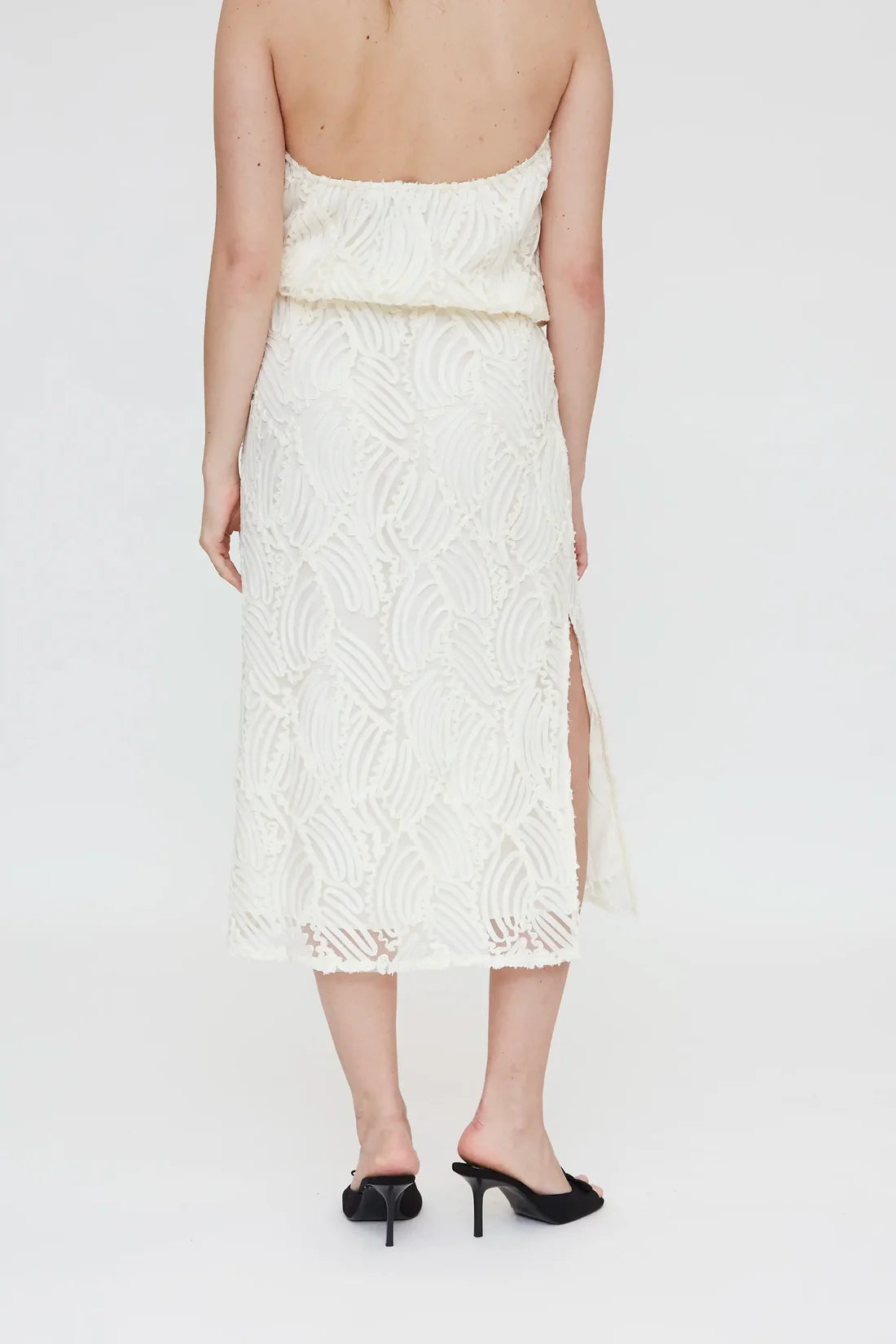 Falda midi blanca