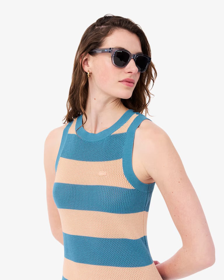 Vestido de algodón de rayas