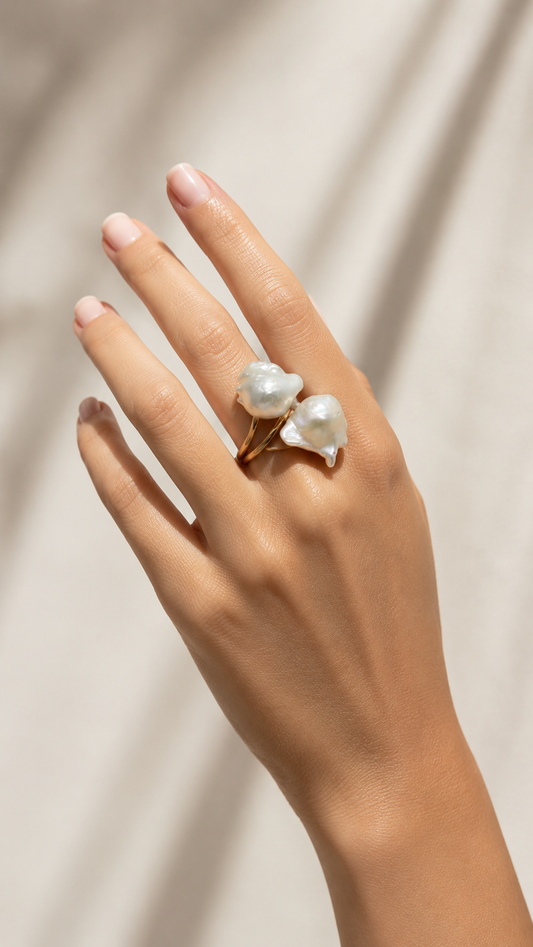 Anillo Perlas Barrocas