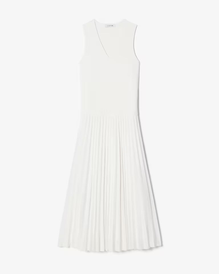 Vestido plisado largo sin mangas