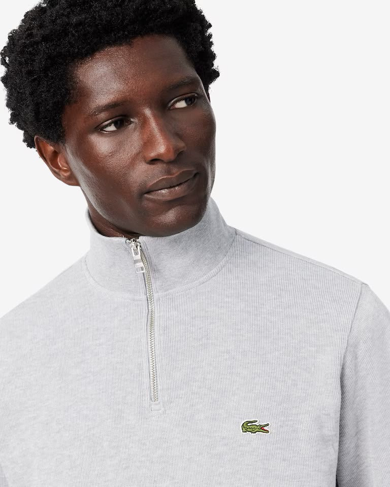 Sudadera de interlock con cuello alto y cremallera