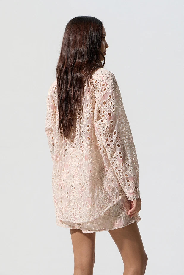Broderie shirt and shorts set