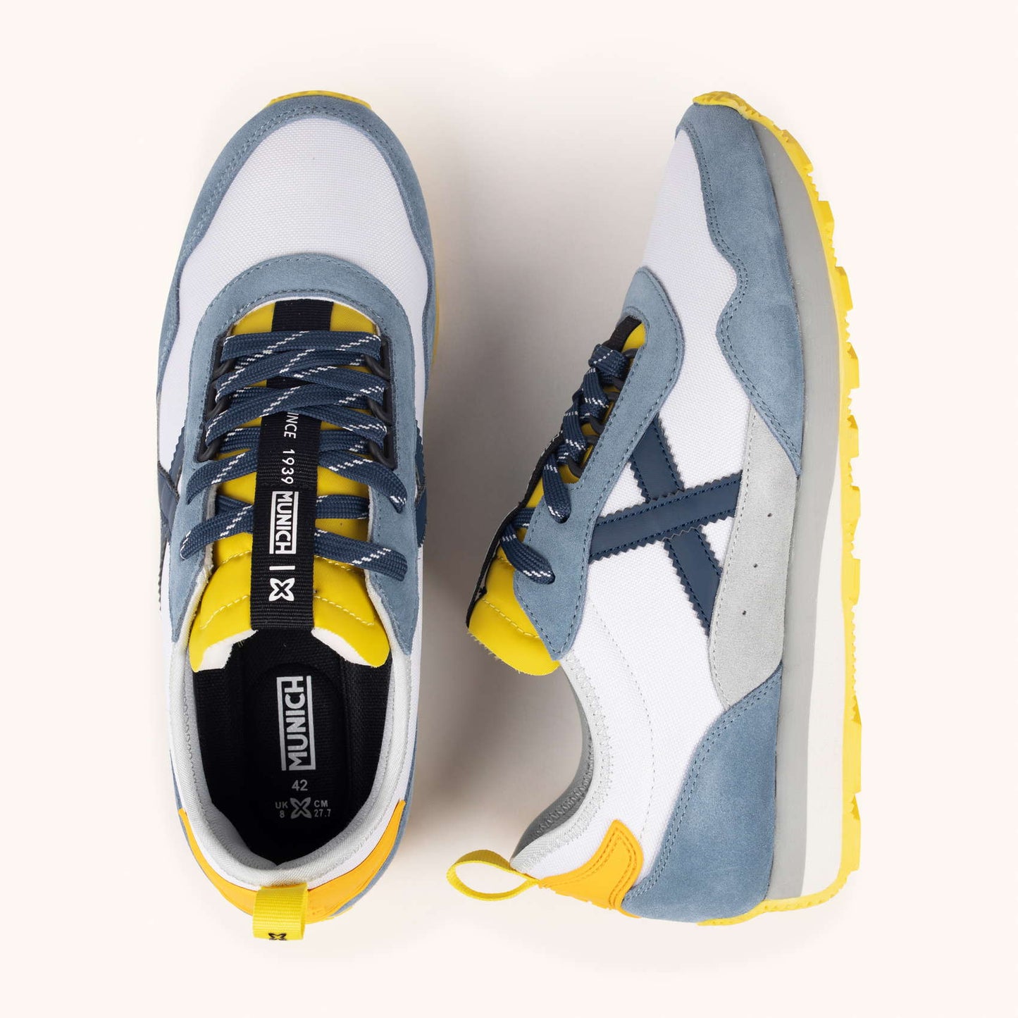 MUNICH UM 91 Zapatillas Retro Running Blanco y Gris