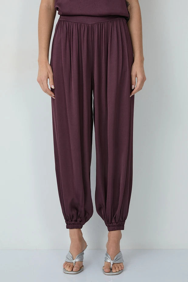 Pantalones de satén estilo globo