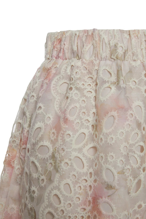 Broderie shirt and shorts set