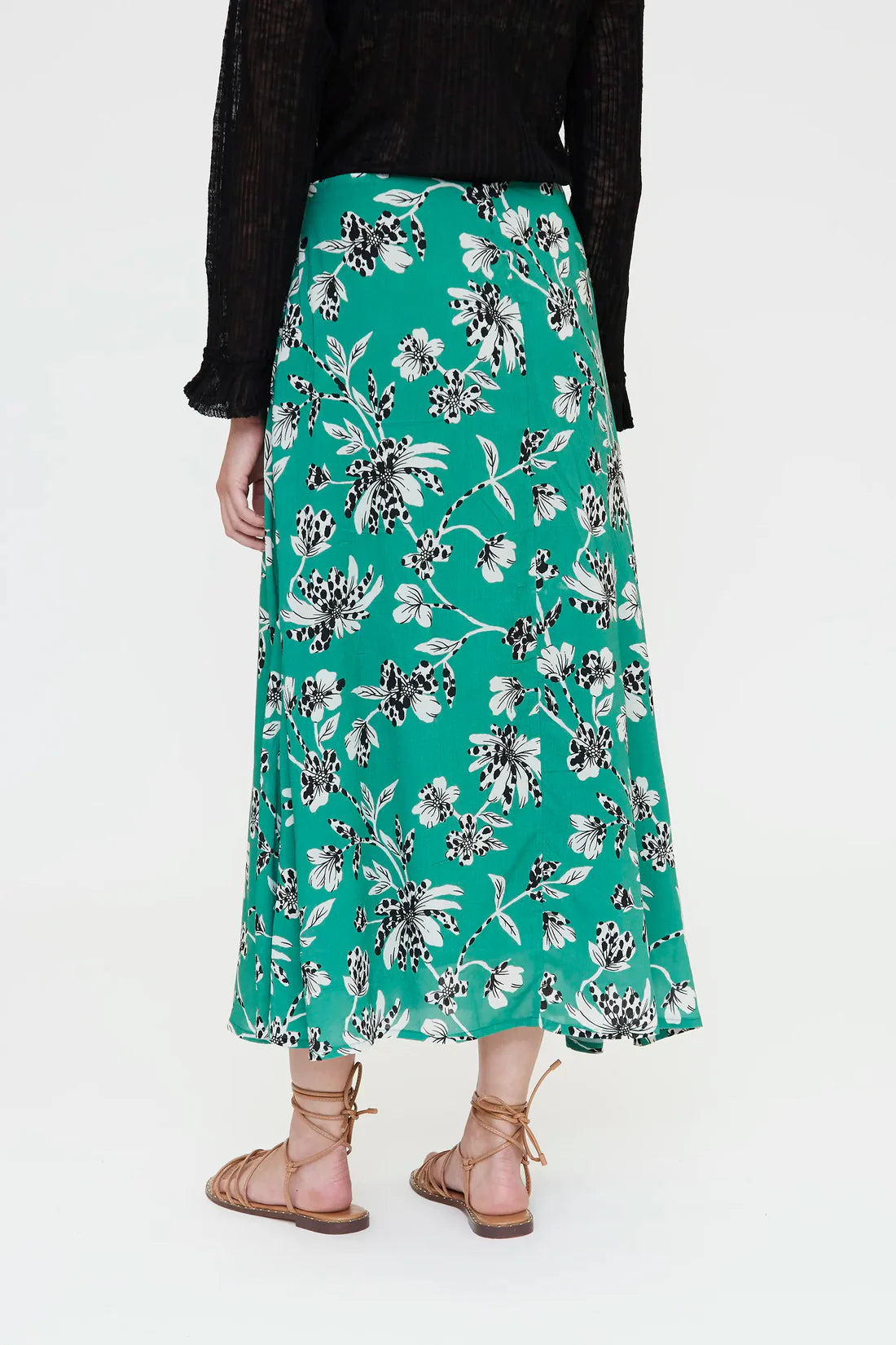 Falda midi con estampado Gerbera