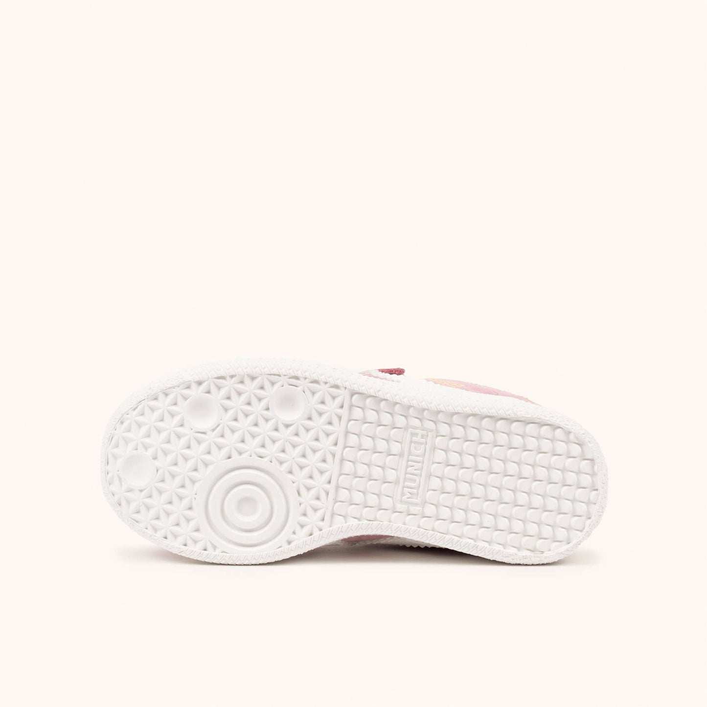 MUNICH MINI BARRU VCO 18 Zapatillas Infantiles Rosa Pastel con Velcro y Detalles en Blanco y Crema