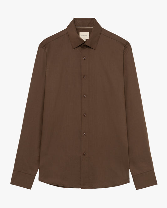 Camisa Fluida Marrón Chocolate