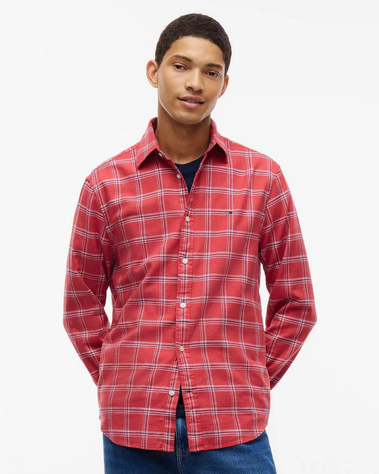 Camisa de cuadros de sarga texturizada y corte regular
