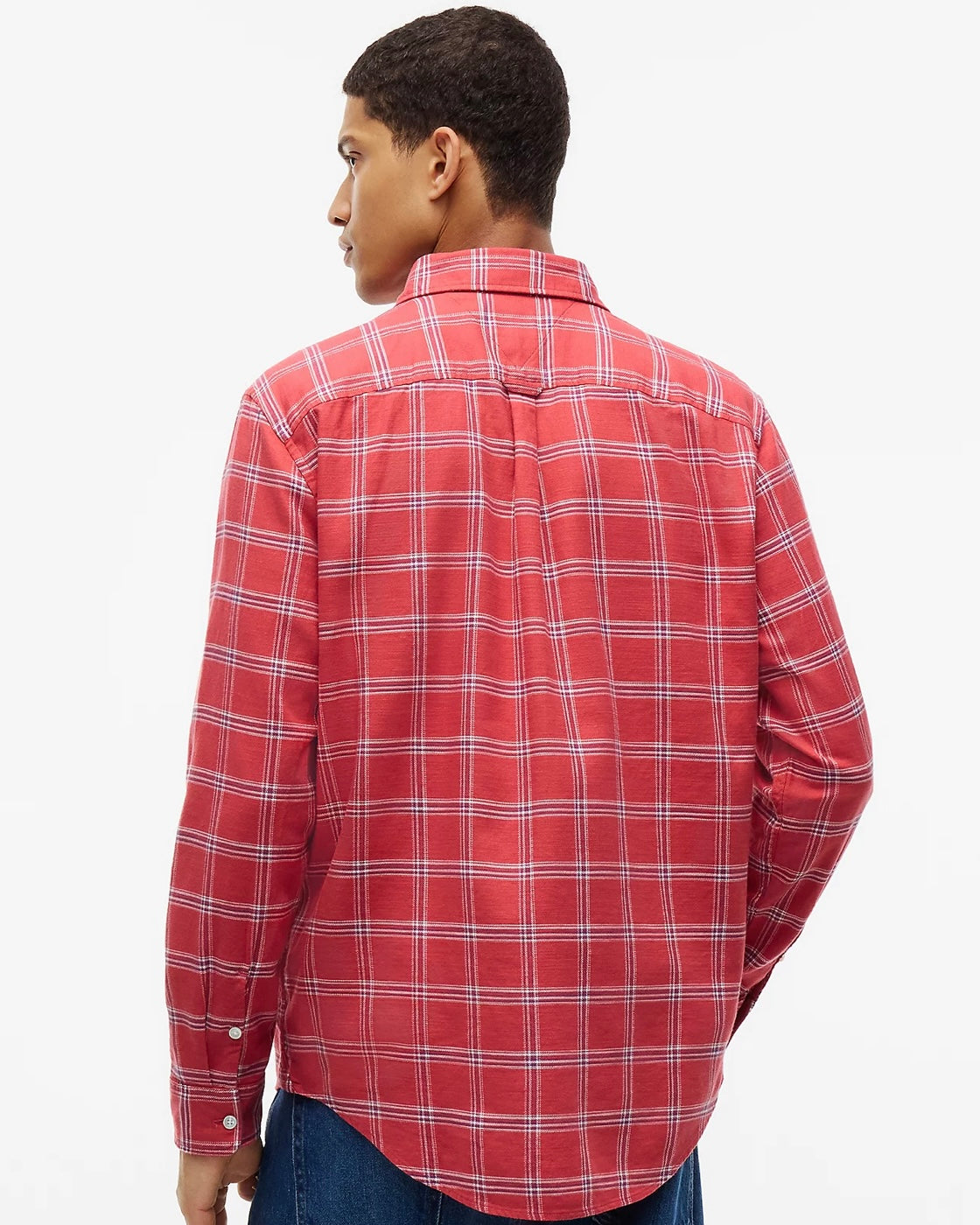 Camisa de cuadros de sarga texturizada y corte regular