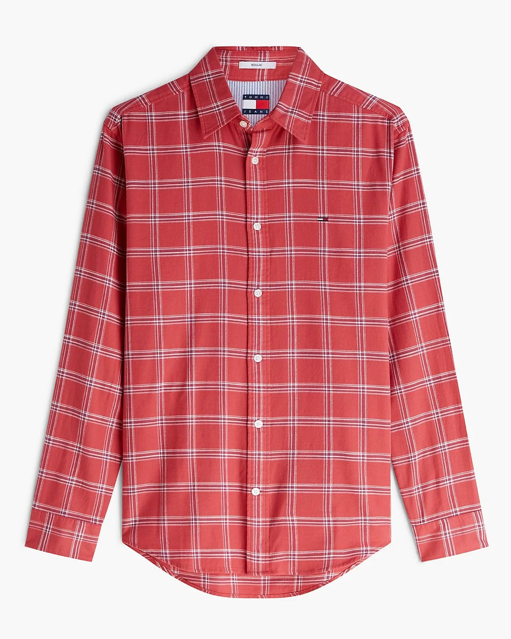 Camisa de cuadros de sarga texturizada y corte regular