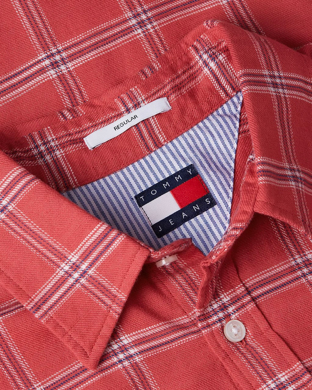 Camisa de cuadros de sarga texturizada y corte regular